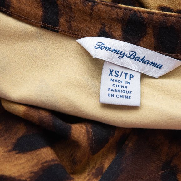 Tommy Bahama Dress Serengeti Spots Animal Print Mini V-neck Brown Black Size XS - Picture 3 of 5